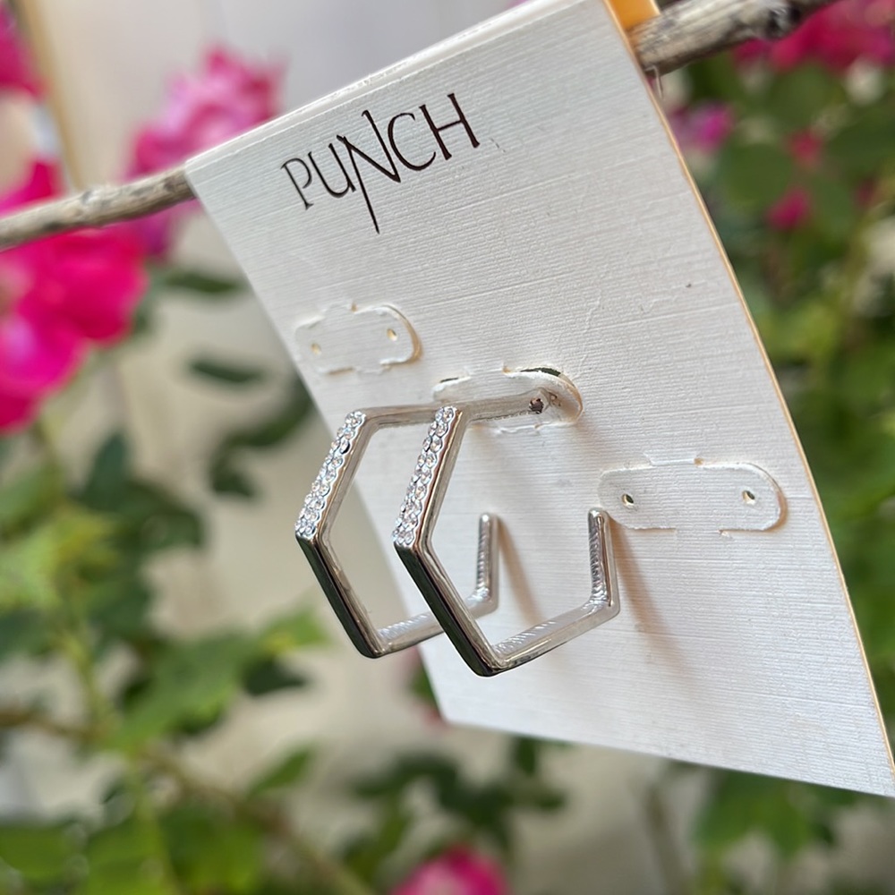 Silver Rhinestone Hoops - Picture 5 of 17